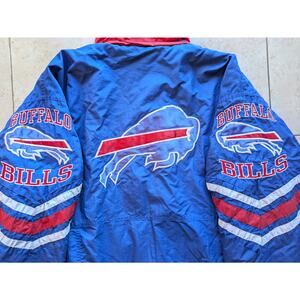Buffalo Bills 90s STARTER puffer LOGOS jacket L blue NFL Pro Line vintage